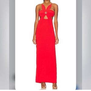 Ronny Kobo Collection Red Cutout Maxi Dress